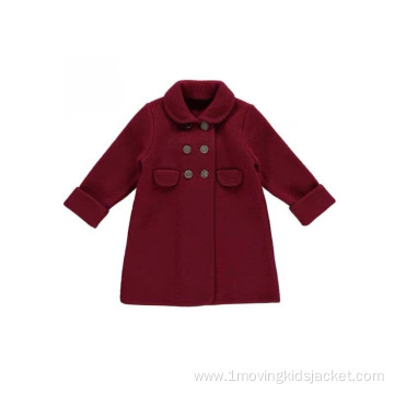 Red Girls Woolen Coat